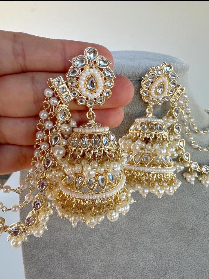 Designer Kundan Jhumka Earrings