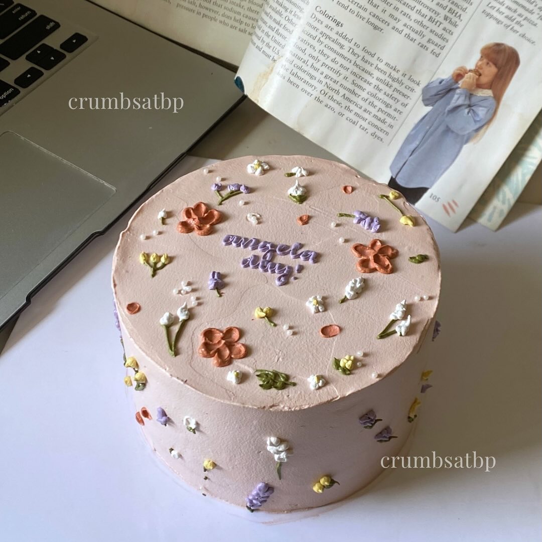Handpainted Floral Cake