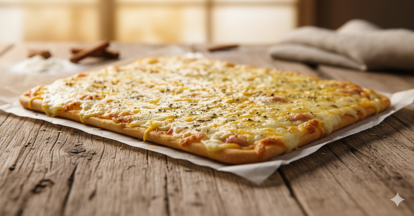 Pizza Cuadrada de 4 Quesos