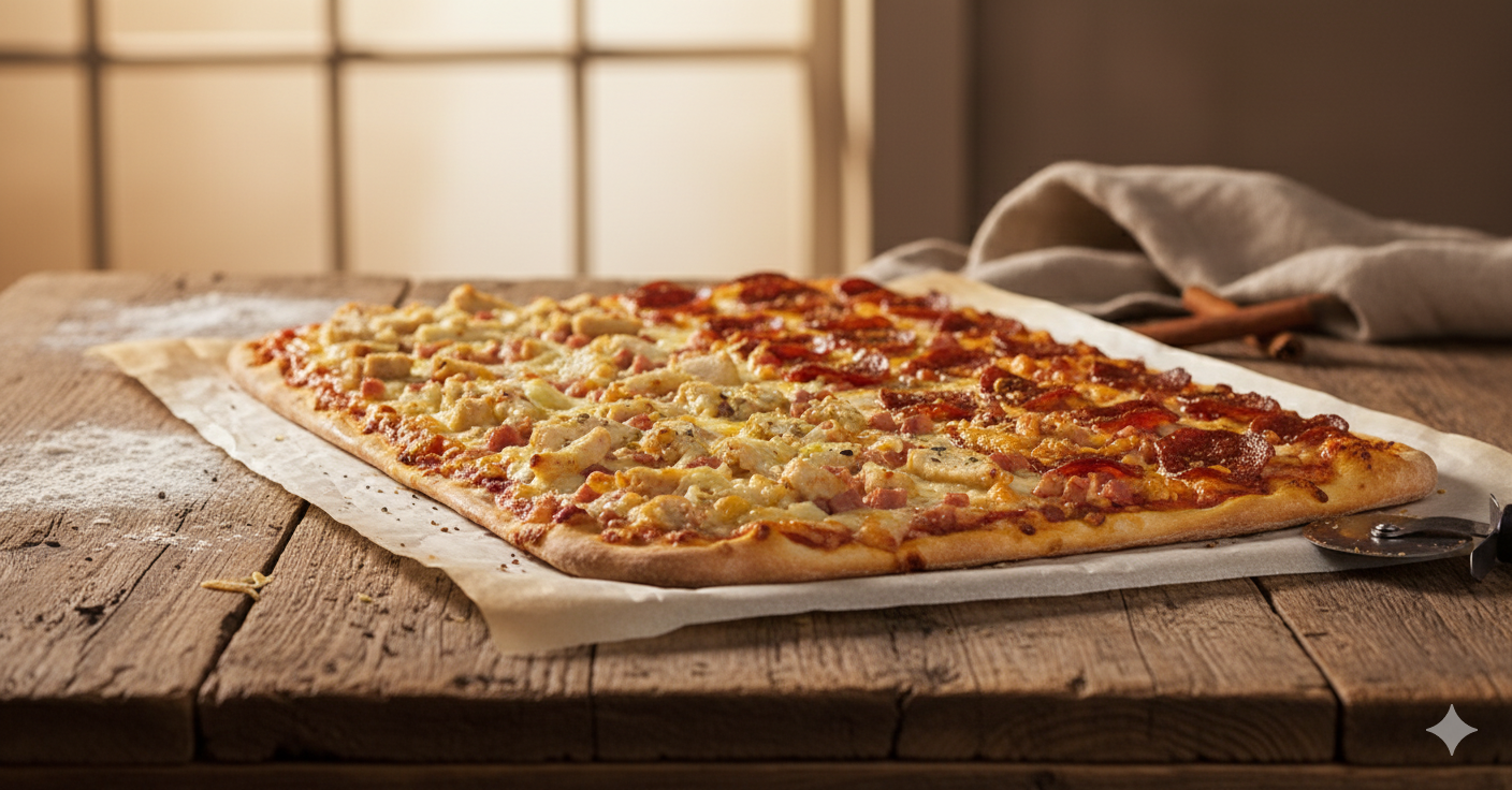 Pizza mixta de pollo y pepperoni