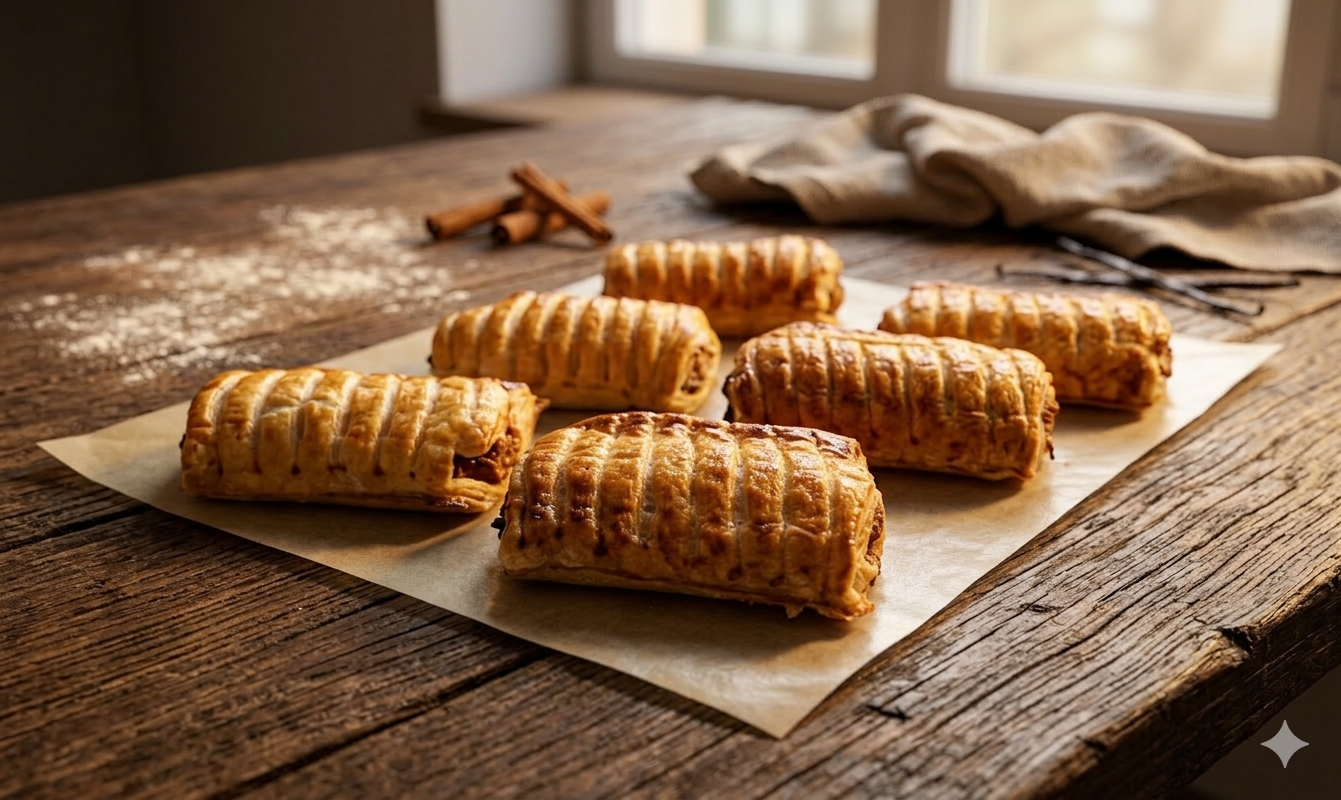 Rollos de hojaldre rellenos