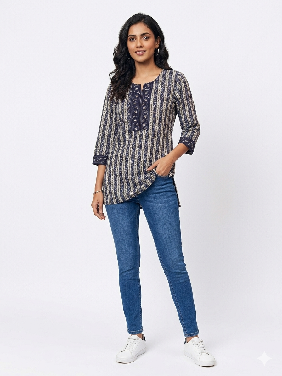 Printed Cotton Kurti Top