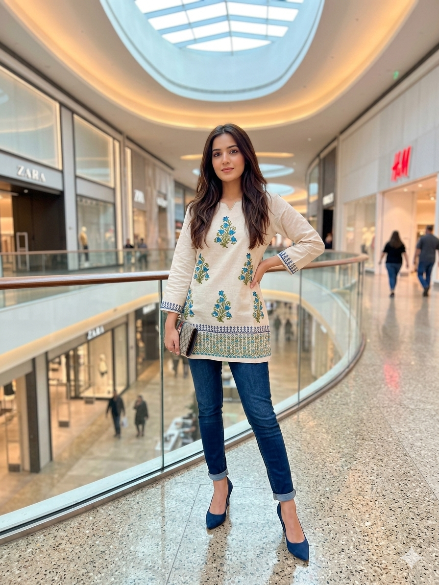 Embroidered Cotton Kurti