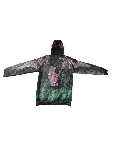 Black Botanical Art Hoodie