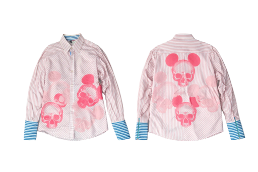 Pink Striped Skull Shirt