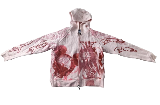 Blush Graphic Zip Hoodie