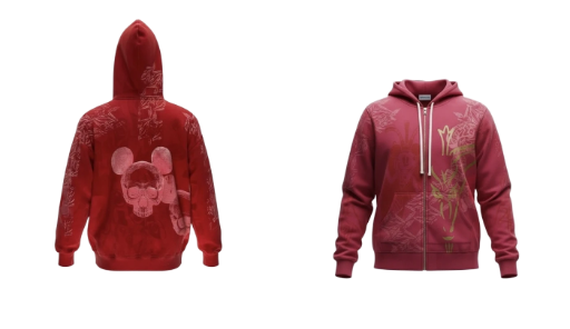 Deep Red Skull Hoodie