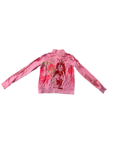 Pink Graphic Zip-Up Jacket  