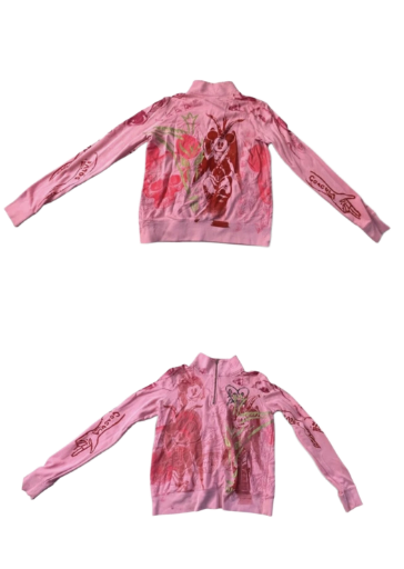Pink Graphic Zip-Up Jacket  