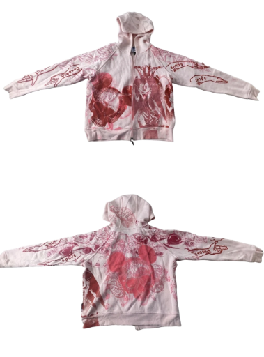 Blush Graphic Zip Hoodie