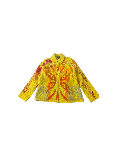 Yellow Quilted Statement Jacket