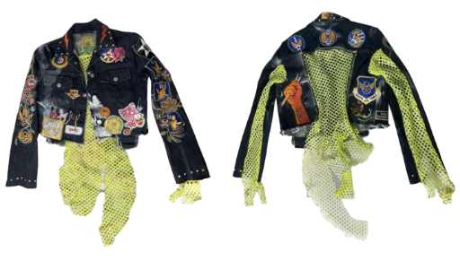 Patchwork Denim & Neon Mesh Statement Jacket