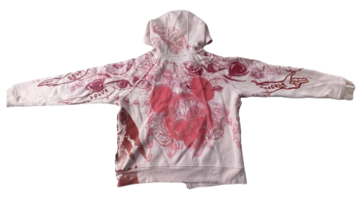 Blush Graphic Zip Hoodie