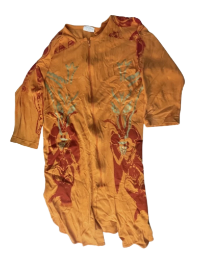 Orange Graphic Zip Tunic