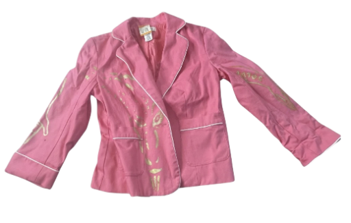 Pink Skull-Back Tailored Blazer