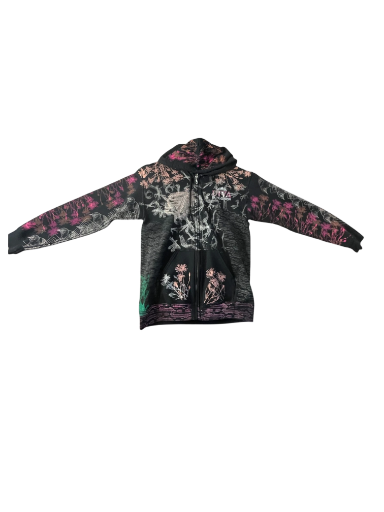 Black Botanical Art Hoodie