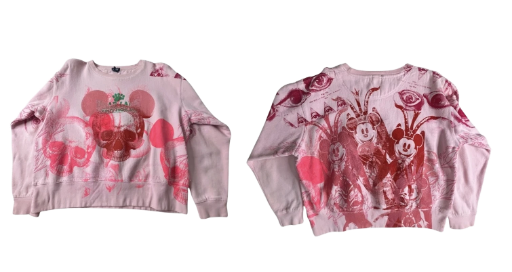 Light Pink Mouse-Skull Crewneck 