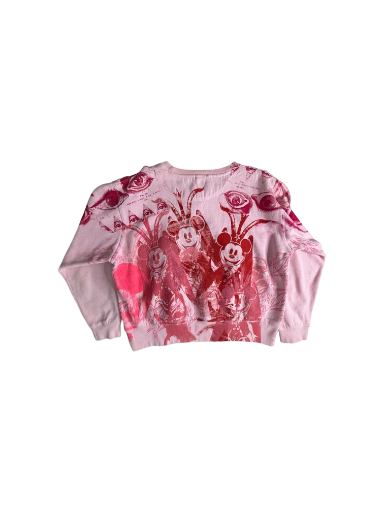Light Pink Mouse-Skull Crewneck 