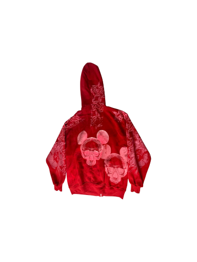 Deep Red Skull Hoodie