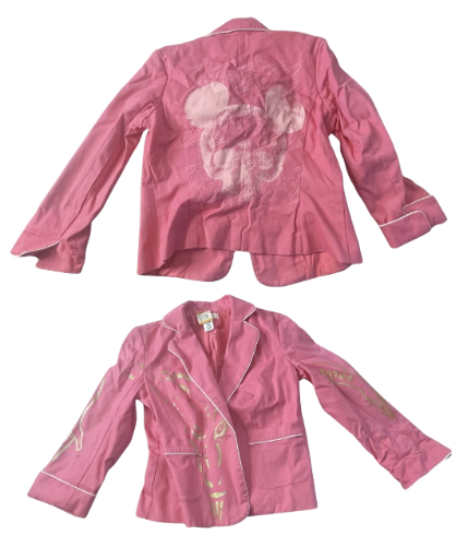 Pink Skull-Back Tailored Blazer