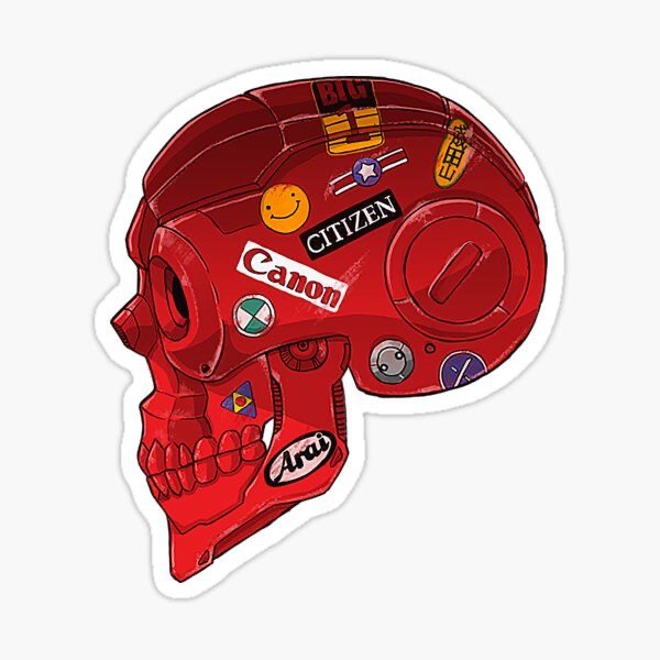 Red Skull Helmet Sticker