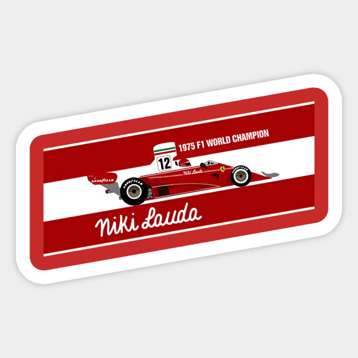 Niki Lauda 1975 F1 Champion Sticker