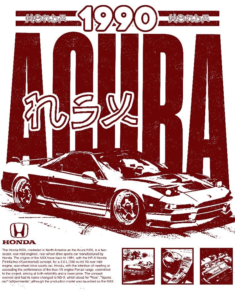 Honda Acura NSX 1990 stickers