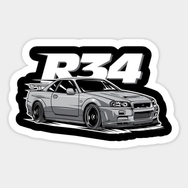 R34 Car Sticker