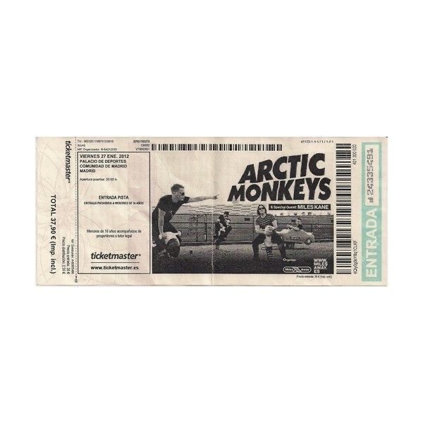Arctic Monkeys Concert Ticket Sticker