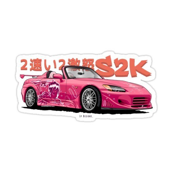 Pink S2K Car Sticker