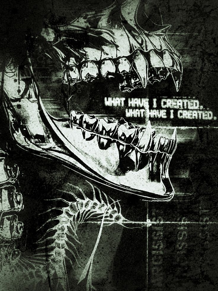 Dark Sci-Fi Skull Art sticker