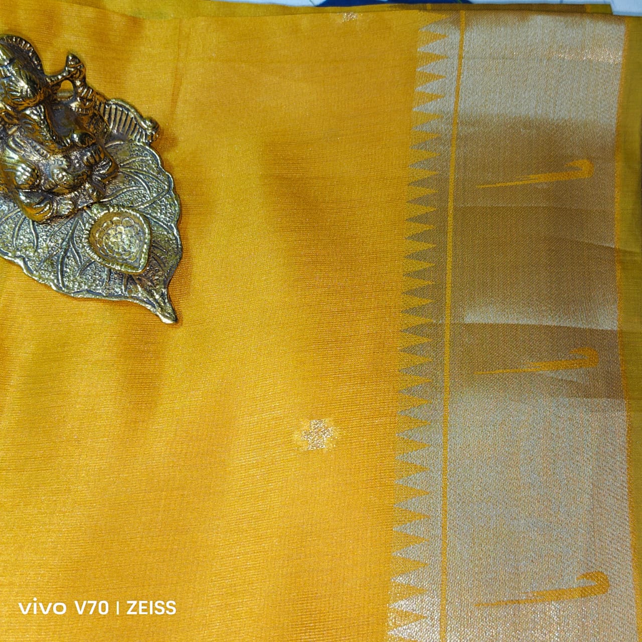 Radiant Yellow Tussar Silk Saree with Paithani Pallu & Munia Border