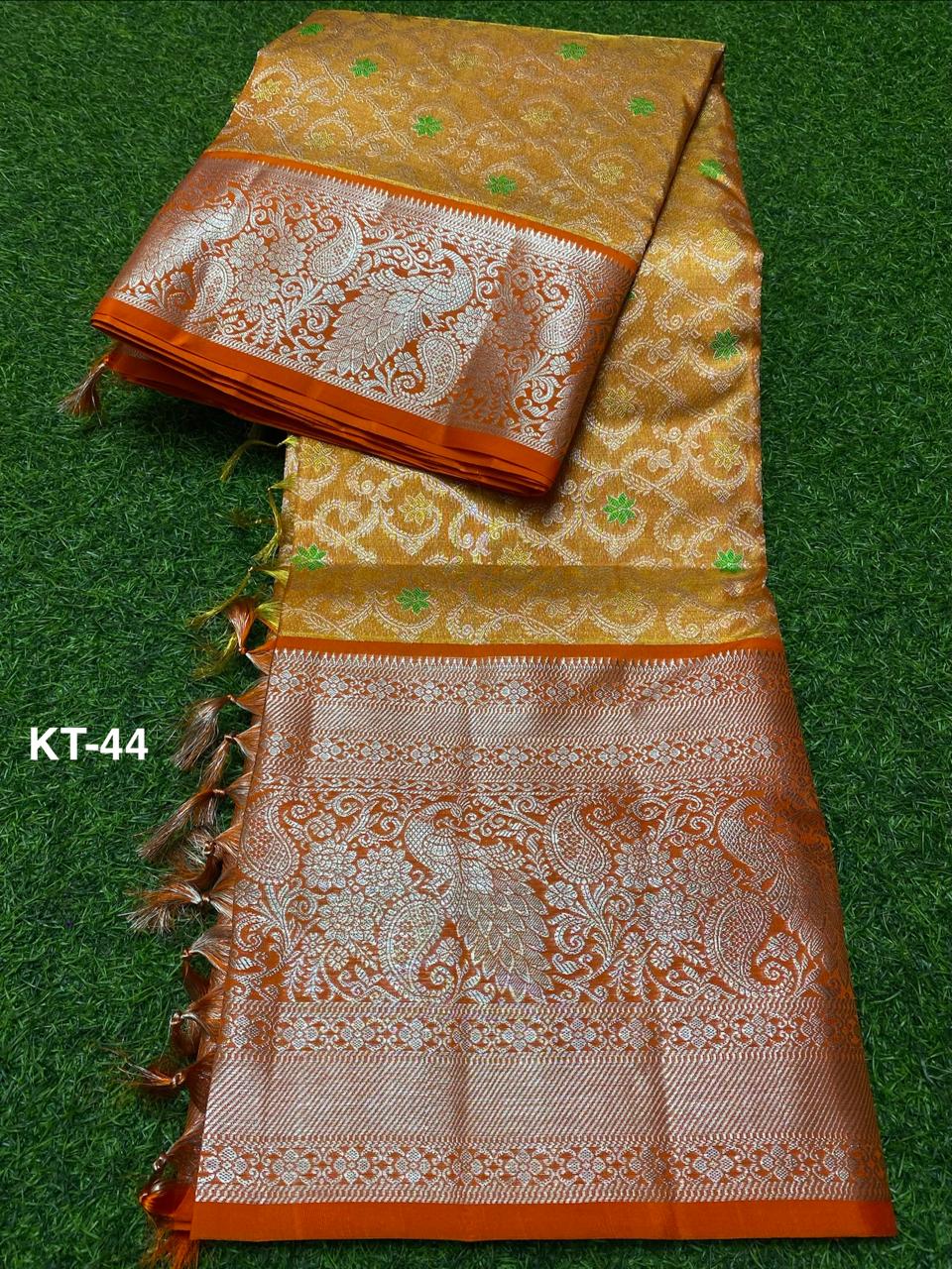 Venkatagiri Pure Handloom Pattu Saree with 12 Inch Rich Designer Border and Hand Buta