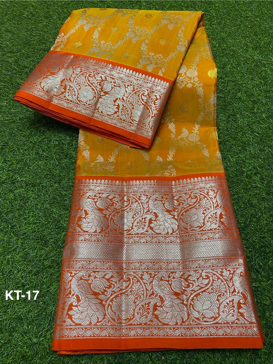 Venkatagiri Pure Handloom Pattu Saree with 12 Inch Premium Designer Border and Hand Buta