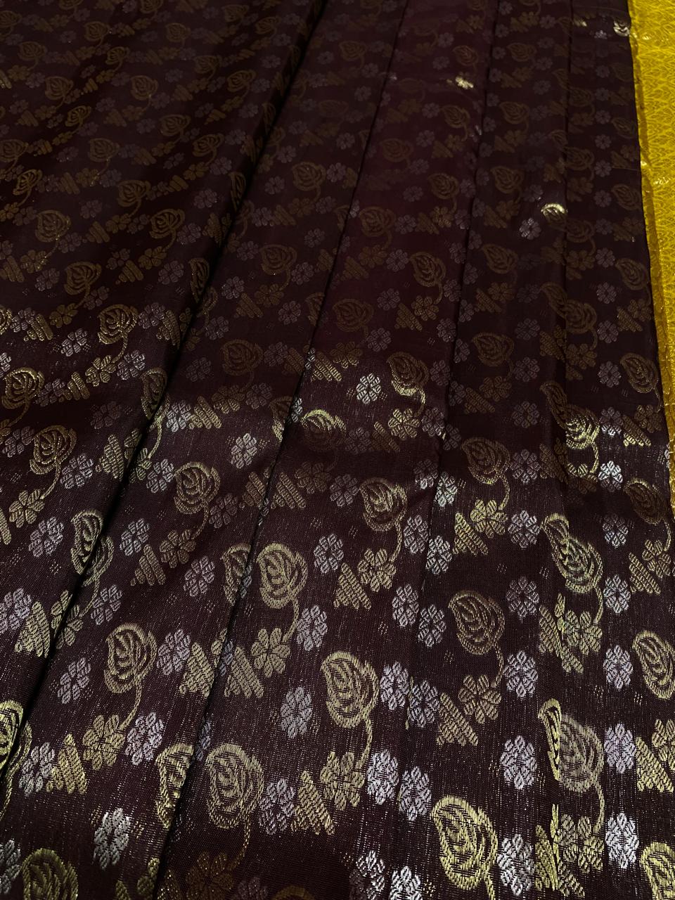 Venkatagiri Pure Handloom Pattu Saree with 12 Inch Designer Border and Hand Buta
