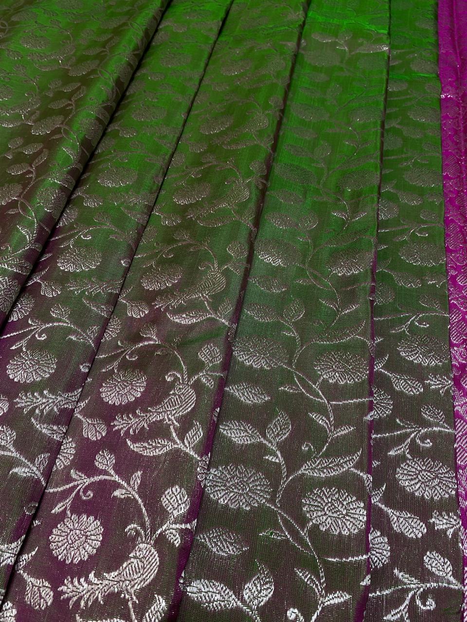 Venkatagiri Pure Handloom Pattu Saree with 12 Inch Rich Designer Border and Hand Buta