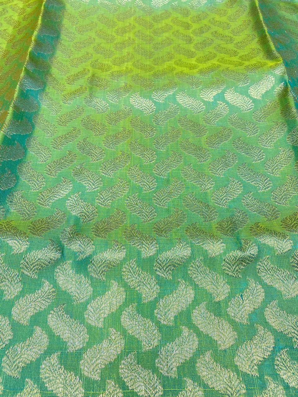 Venkatagiri Pure Handloom Pattu Saree with 6 Inch Designer Border and Hand Buta