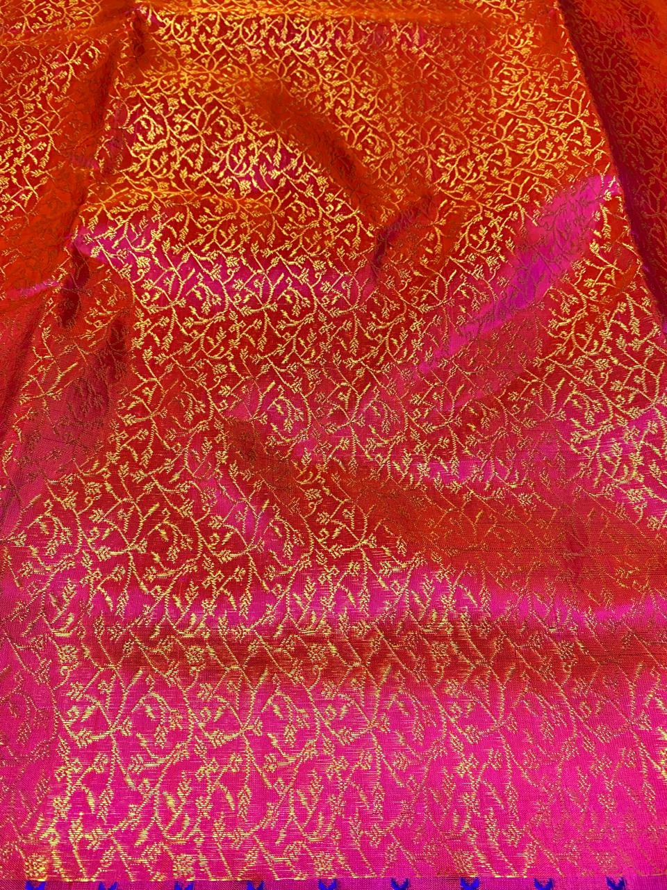 Venkatagiri Pure Handloom Pattu Saree with 12 Inch Special Kuttu Border and Hand Buta