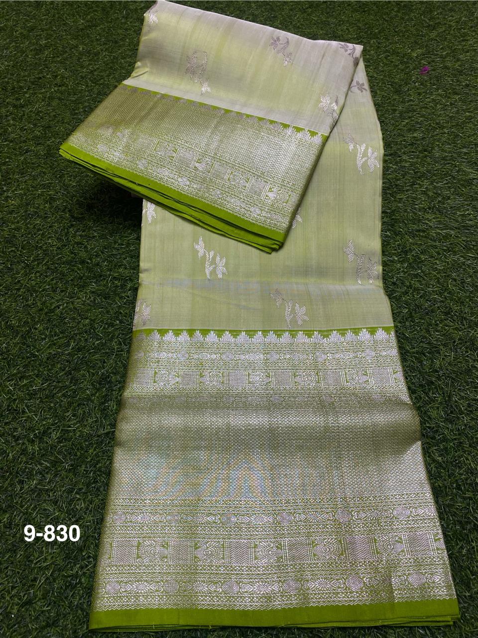 Venkatagiri Pure Handloom Pattu Saree with 10 Inch Rich Designer Border and Handwork Buta