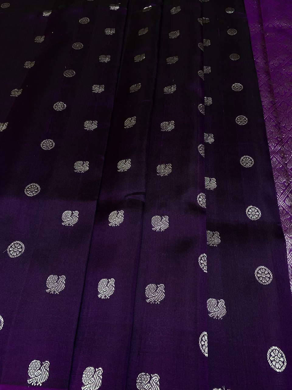 Venkatagiri Pure Handloom Pattu Saree with 6 Inch Designer Border and Hand Buta