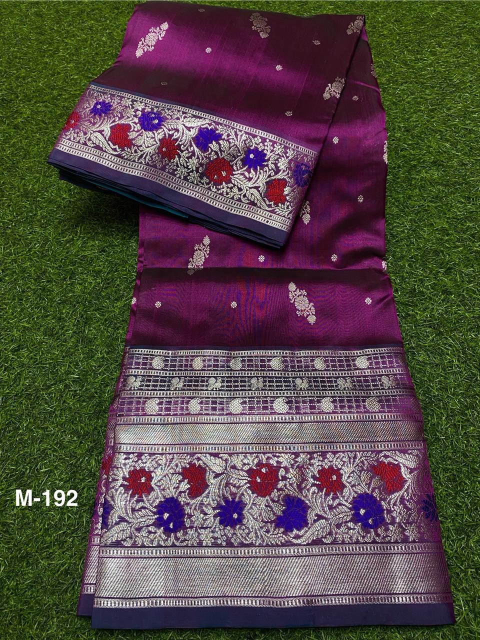 Venkatagiri Pure Handloom Pattu Saree with 10 Inch Designer Border and Hand Buta