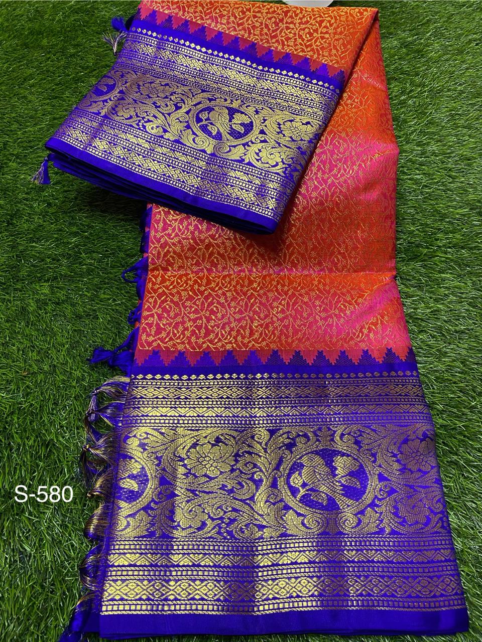 Venkatagiri Pure Handloom Pattu Saree with 12 Inch Special Kuttu Border and Hand Buta