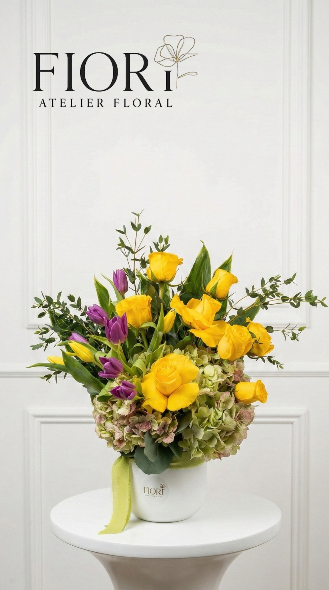 Arreglo Floral Tulipanes y Hortencia 