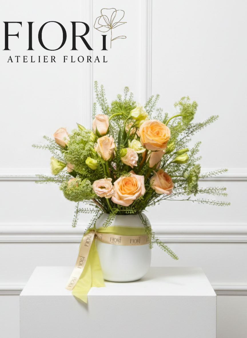 Arreglo Floral de Rosas Melocotón