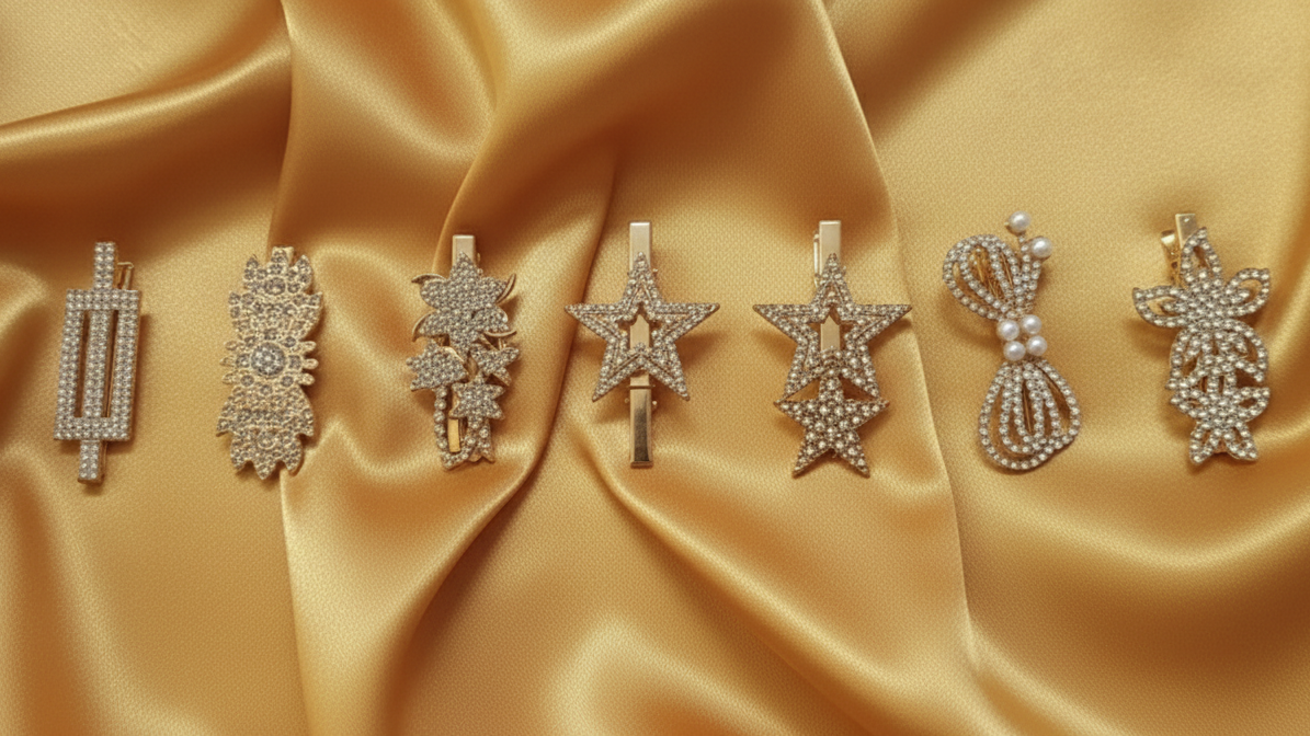 Gold Starlight & Bloom Luxe Hair Clip Set