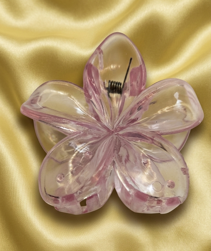 Crystal Dewdrop: Glass-Finish Mini Champa Hair Claws