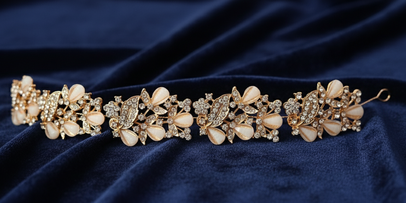 Floral Gold-Plated Choker Necklace