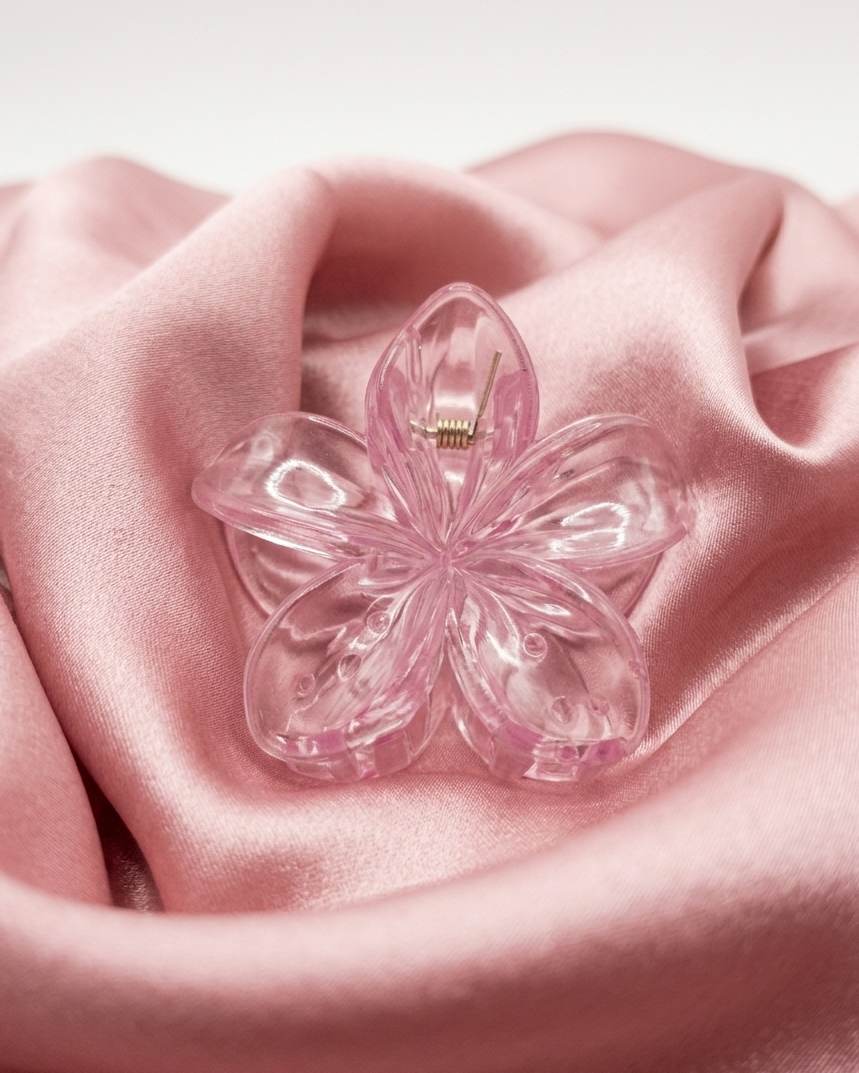 Crystal Dewdrop: Glass-Finish Mini Champa Hair Claws