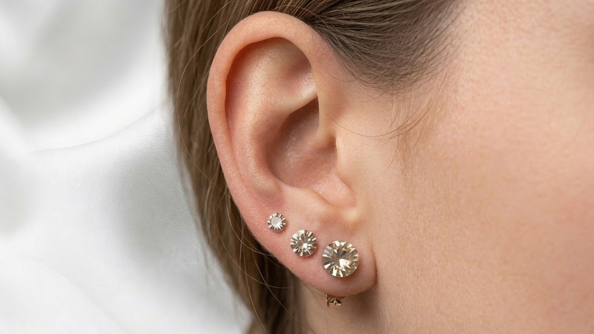 Crystal Solitaire Stud Set