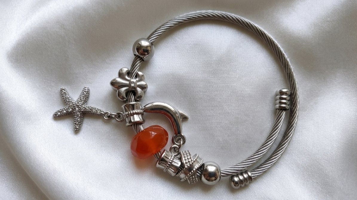 Celestial Industrial: Twisted Steel Charm Kada